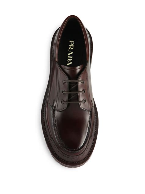 prada spazzolato mens shoe|prada spazzolato derby loafers.